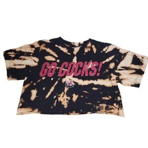 South Carolina Gamecocks Bleached Tie Dye Cropped T-shirt